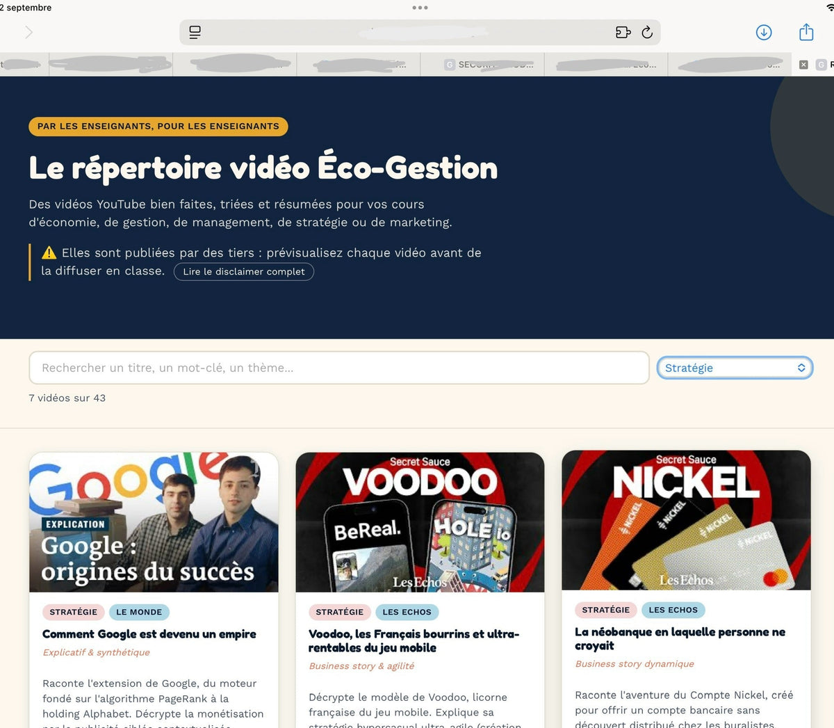 Le répertoire de vidéos YouTube éco-gestion